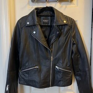 Black 100% sheep Leather Biker Jacket